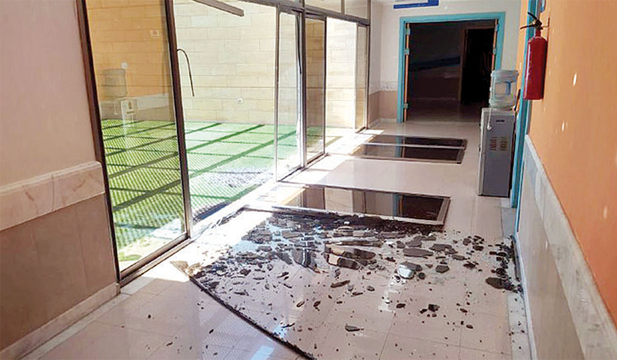 Collateral Damage to Hamad Hospital Building in Gaza due to Israeli Bombing